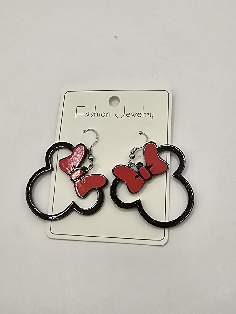 Minnie mouse inspired red and black French Hook Acrylic earrings